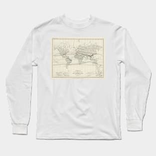 Vintage World Forest & Vegetation Map (1850) Long Sleeve T-Shirt